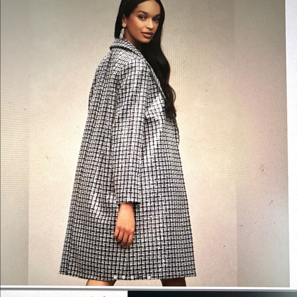 Anthropology sequenced black/white coat